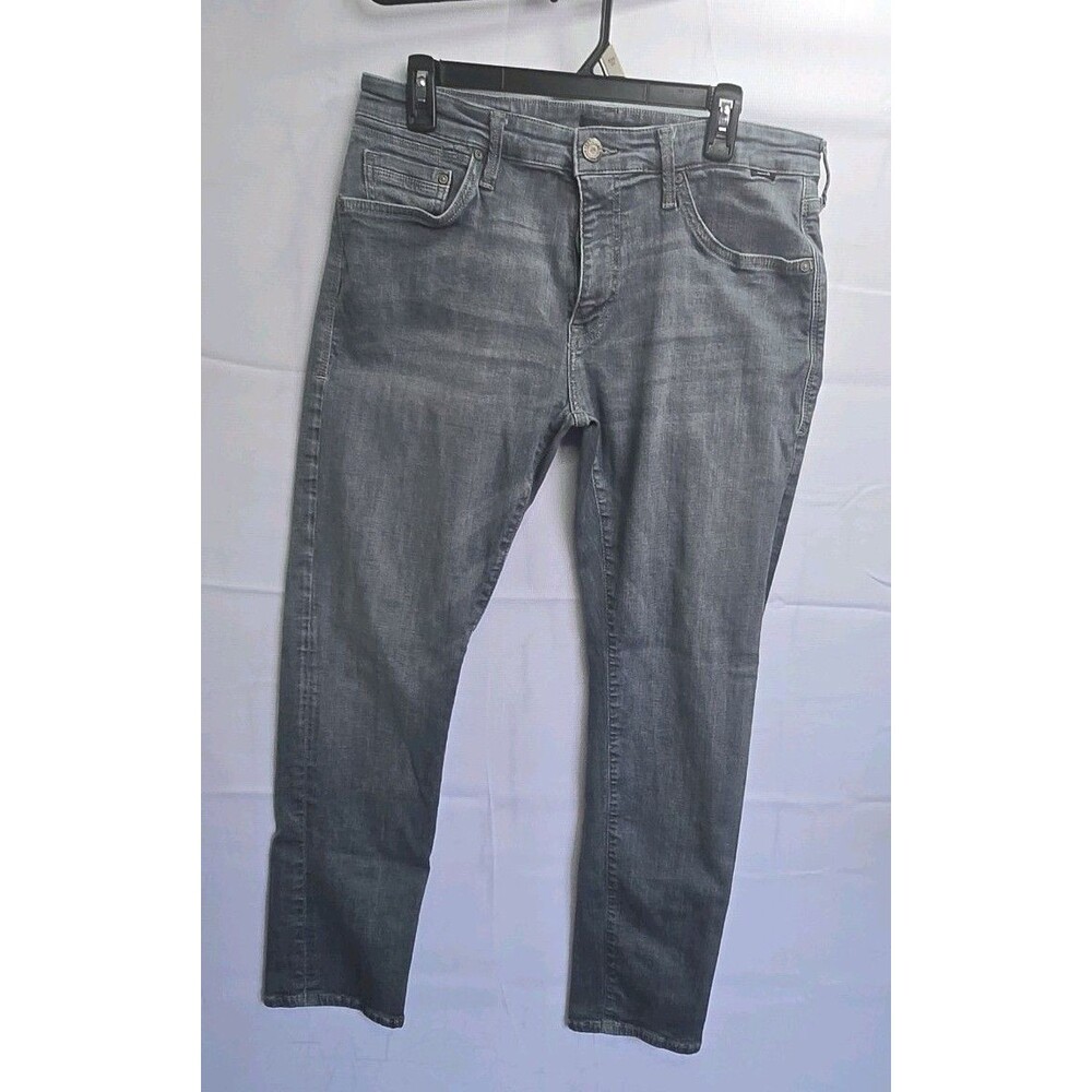 Mavi Men's Slim Leg Gray Stretch Denim Jeans Mid Rise 5-Pocket Button